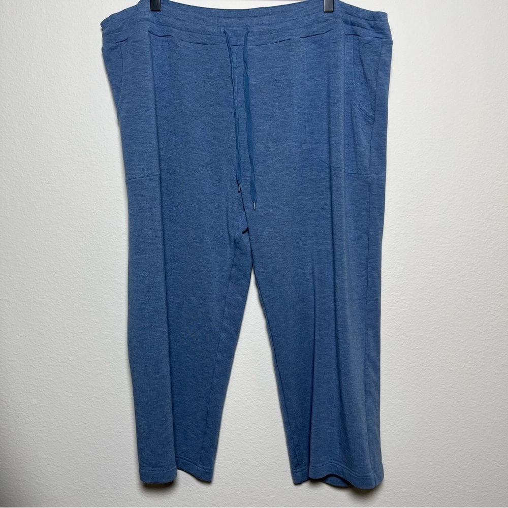 Cuddl‎ Duds Women Ultra Soft Comfort Capri Pants 1X Blue Pull On Lounge Casual